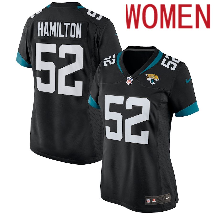 Women Jacksonville Jaguars #52 DaVon Hamilton Nike Black Game NFL Jersey->women nfl jersey->Women Jersey